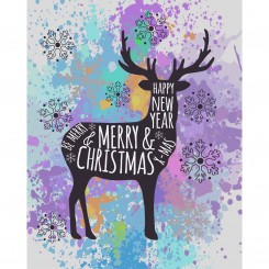 Deer Christmas Print (Jpeg File Only) 8x10 inch
